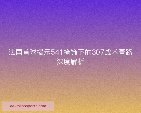 法国首球揭示541掩饰下的307战术董路深度解析